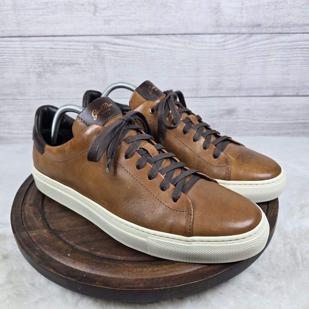 Good Man Brand Legend Brown Premium Leather Sneakers Sz 10.5 Made In Italy